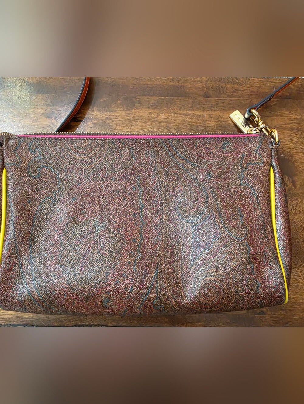 ETRO  Women’s Crossbody Bag - Multicolor Paisley Leather with Turquoise Accents
